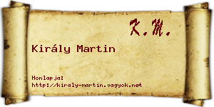 Király Martin névjegykártya